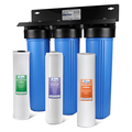 iSpring WGB32B-DS Whole House Water Filter System w/ Sediment Polyphosphate Anti-Scale and Carbon Block Water Filters 3-Stage Water Descaler and Water Filter