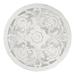 American Art Decor Distressed Reflective Hand-Carved White Floral Wood Wall Medallion - 24