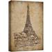 wall26 Canvas Print Wall Art Retro Vintage Eiffel Tower Paris France Architecture & Maps Landmarks Digital Art Modern Art Decorative Scenic Urban Bohemian for Living Room Bedroom Office - 24&qu