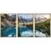 wall26 - 3 Piece Framed Canvas Wall Art - Landscape View of Moraine Lake and Mountain Range at Sunset in Canadian Rocky Mountains - Modern Home Art Stretched and Ready to Hang - 24 x36 x3 N