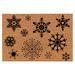 Welcome Doormat Coco Coir Door Mat Snowflakes Christmas (30 x 18 )