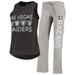 Women's Concepts Sport Black/Gray Las Vegas Raiders Plus Size Meter Tank Top and Pants Sleep Set