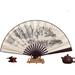 Elegant Hand Held Folding Fans With Ink Painting Design for Cosplaying Cooling Yourself Breeze