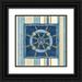 Coulter Cynthia 12x12 Black Ornate Wood Framed with Double Matting Museum Art Print Titled - Nautical Stripe IV