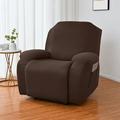 Yipa Elastic Slipcover Recliner Armchair Cover Plain Couch Cover Stretch Furniture Protector Dark Coffee 2 Seat