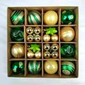 Goory Solid Hangings Xmas Balls Ornaments Shiny Home Round Christmas Ball Decor Convenient Multi-color Party Decorations Green Gold