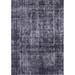 Ahgly Company Indoor Rectangle Mid-Century Modern Charcoal Blue Oriental Area Rugs 3 x 5