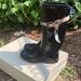 Burberry Shoes | Burberry Kenyon Nova Check Belt Rain Snow Black Rubber Rain Boots Size 38/8 | Color: Black/Tan | Size: 8