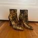 Jessica Simpson Shoes | Jessica Simpson Teddi Crescent-Heel Bootie | Color: Gold/Gray | Size: 8.5