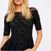 Free People Tops | Free People Black Lace Peplum Top | Color: Black | Size: L