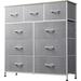 Rebrilliant Laibaa 9 Drawer Storage Chest Metal/Solid Wood/Fabric in Gray | 39.5 H x 39.4 W x 11.8 D in | Wayfair 3356036910A84D42B7D7DCBCFA995A59