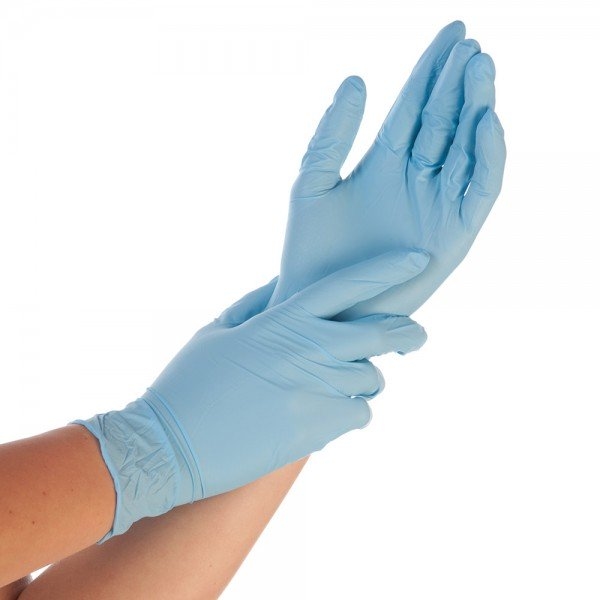 HYGOSTAR 10x100 Nitrilhandschuhe Blau Größe S puderfrei Safe Premium Einweghandschuhe Einmalhandschuhe Nitril Handschuhe