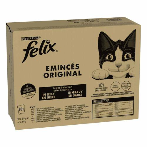 Megapack: 80x85g Felix Classic Pouches Fisch & Fleisch Mixpaket Katzenfutter nass