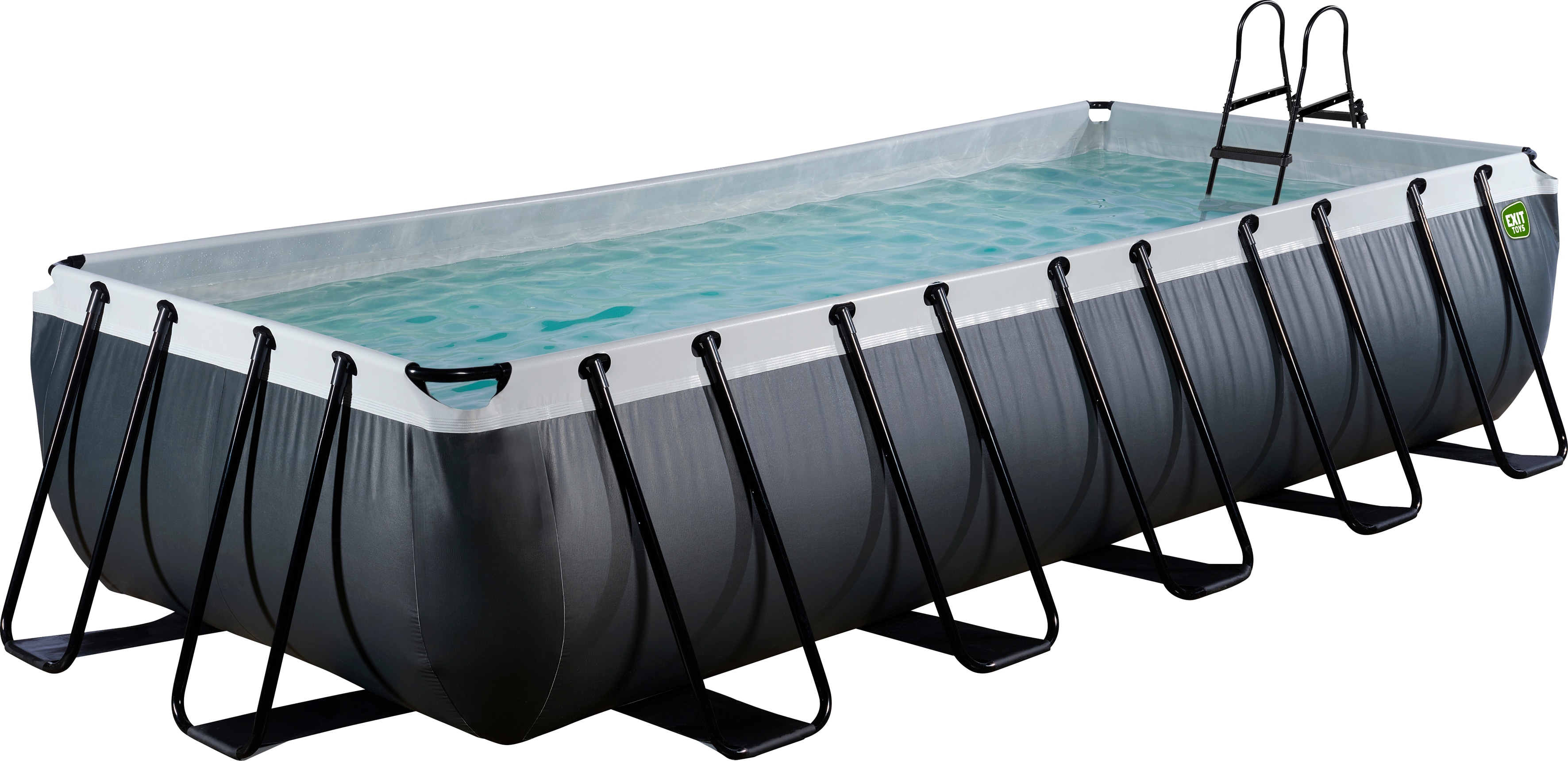 Framepool EXIT, schwarz, B:200cm H:100cm L:400cm, Schwimmbecken, BxLxH: 200x400x100 cm, mit Filterpumpe und Sicherheitsleiter Image