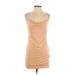 Forever 21 Casual Dress - Bodycon Cowl Neck Sleeveless: Tan Print Dresses - Women's Size Small