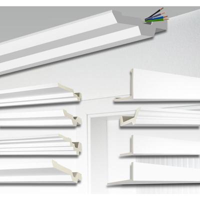 Hexim Kabel- und Rohrabdeckung AB-Modelle Kabelkanal weiß PU-Hartschaum, Rohrverkleidung (2 Meter): Image