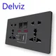 Delviz – prise de courant murale à charge rapide Ports de Type C 18W prise de courant universelle