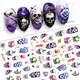 Autocollants 3D pour Nail Art d'Halloween Accessoires de Manucure Tête de Mort Rose Sang