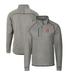 Men's Cutter & Buck Heather Gray Denver Broncos Mainsail Sweater-Knit Big Tall Half-Zip Pullover Jacket