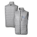 Men's Cutter & Buck Gray Detroit Lions Throwback Logo Big Tall Rainier PrimaLoft Eco Insulated Full-Zip Puffer Vest