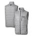 Men's Cutter & Buck Gray Las Vegas Raiders Throwback Logo Big Tall Rainier PrimaLoft Eco Insulated Full-Zip Puffer Vest