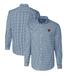 Men's Cutter & Buck Navy Chicago Bears Throwback Logo Easy Care Stretch Gingham Long Sleeve Button-Down Shirt