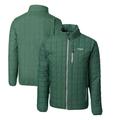 Men's Cutter & Buck Heather Green New York Jets Throwback Logo Rainier PrimaLoft Eco Insulated Full-Zip Puffer Jacket