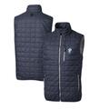 Men's Cutter & Buck Heather Navy Houston Texans Throwback Logo Rainier PrimaLoft Eco Insulated Full-Zip Puffer Vest