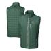 Men's Cutter & Buck Heather Green Bay Packers Throwback Logo Rainier PrimaLoft Eco Insulated Full-Zip Puffer Vest