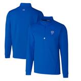 Men's Cutter & Buck Royal Los Angeles Rams Throwback Logo Traverse Stretch Quarter-Zip Pullover Top