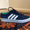 Adidas Shoes | Adidas Classic 3-Stripe Men's Daily Casual Sneaker (Navy W/ Green Accents) Size8 | Color: Blue/Green | Size: 8