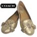 Coach Shoes | Coach Dahlia Gold Monogram Logo Metalic Glitter Ballet Flats Size 7.5 | Color: Gold | Size: 7.5