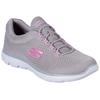 Slip-On Sneaker SKECHERS "SUMMITS", Damen, Gr. 36, grau (grau, pink), Textil, sportlich, Schuhe Sneaker, Freizeitschuh, Halbschuh, Schlupfschuh mit komfortabler Innensohle