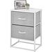 Latitude Run® 2 Drawer Storage Chest Metal/Solid Wood/Fabric in Gray/White | 23.95 H x 17.18 W x 11.38 D in | Wayfair