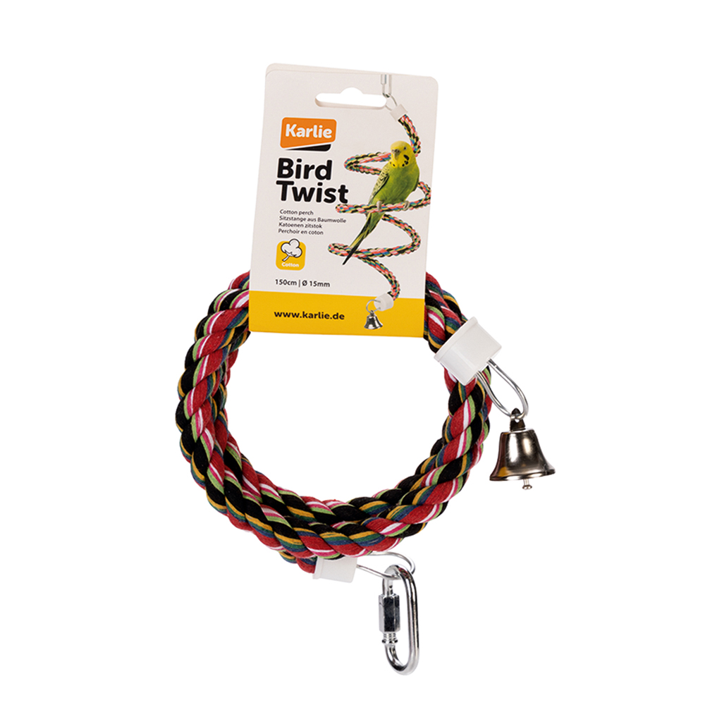 Jouet pour oiseaux spirale en corde taille S environ L 60 cm, corde 15 mm de diamètre