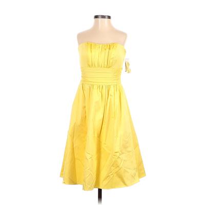 David's Bridal Casual Dress - A-Line: Yellow Solid Dresses - New - Women's Size 2