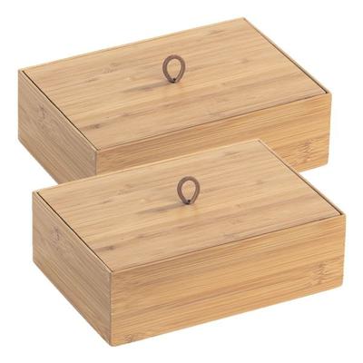 Wenko 2er-Pack Bambus Box »Terra L« mit Deckel braun