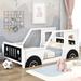 Twin Size Playful Classic Car-Shaped Low Profile Kids Platform Bed with Decorative Wheels / 2 Side Windows / Bright Finish