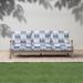 Humble + Haute Blue and White Ikat Stripe Indoor/Outdoor Corded Sofa Set