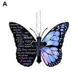 pulunto Butterfly Cross Car Hanging Ornament Jesus Cross Christian Butterfly Lover Acrylic Car Pendant Interior Rear View Mirror Charm (3.34 ) C7W7