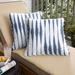 Humble + Haute Blue and White Ikat Stripe Indoor/Outdoor Corded Square Pillows (Set of 2)