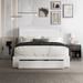 Mercer41 Gouker Tufted Upholstered Storage Platform Bed Metal in White | 60.6 W x 84.3 D in | Wayfair 71DAC2DE17104E14B5170FCBF793B5CC