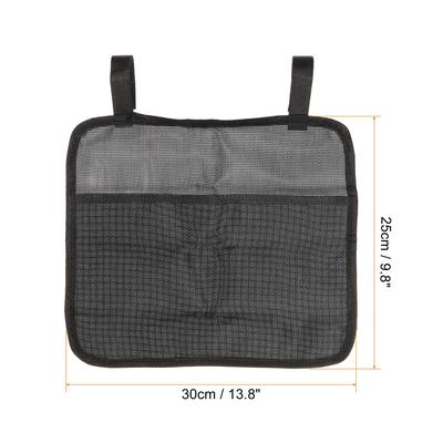 2pcs Chair Arm Rest Hanging Pouch, Magazine Waterproof Storage Bag - Black