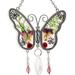 KY&BOSAM Crystal Stained Glass Butterfly Suncatchers Crystal Pendant Rainbow Maker Silver Zircon Hanging Ornament Indoor Outdoor Home DÃ©cor