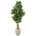 Nearly Natural T1028 65â€� Rubber Leaf Artificial Tree in Sand Colored Planter