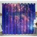 Phfzk Universe Window Curtain Stars Of Planet And Galaxy In Outer Space Window Curtain Blackout Curtain For Bedroom Living Room Kitchen Room 52X84 Inches Two Piece