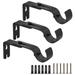 HEQUSIGNS Adjustable Curtain Rod Brackets 3 Pack Drapery Rod Holders Heavy Duty Curtain Rod Hanging Brackets Extendable Wall-Mounted Metal Single Rod Bracket for 1 Inch Rod(Black)