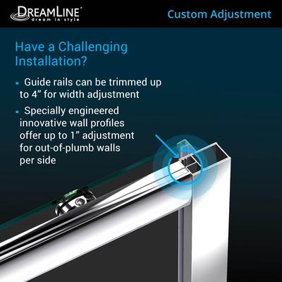 Dreamline DreamLine Infinity-Z 30 inch D x 60 inch W x 74 3/4 inch H Semi-Frameless Sliding Clear Shower Door in Oil Rubbed Bronze with Left Drain Black Shower Base Kit DL-6970CLL88-06
