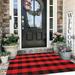 Buffalo Plaid Rug 23.6x51.2 Buffalo Check Rug Cotton Red and Black Washable Retro Lattice Checkered Outdoor Rug Carpet for Farmhouse Living Room Dining Room Bedroom