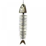 Fish Windchime Fish Skeleton Windchime Fish Bone Cast Iron Wind Chimes Vintage Metal Wind Chimes Outdoor Soothing Melody for Garden Home Yard Porch Hanging Decor